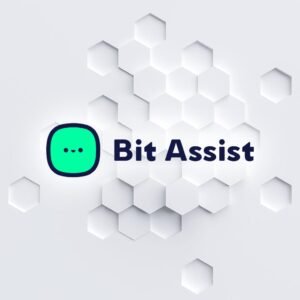 Logotipo de Bit Assist con fondo hexagonal