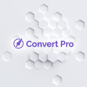 Logo de Convert Pro con fondo hexagonal