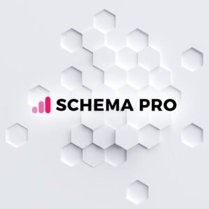 Logo de Schema Pro sobre fondo hexagonal blanco