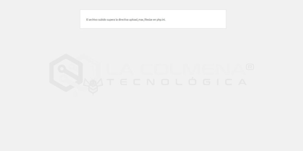 Mensaje de error por límite de subida en PHP