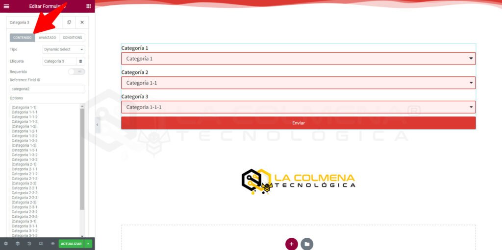 Selectores en cascada para formularios dinámicos con dynamic.ooo