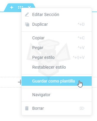 Guardar sección como plantilla