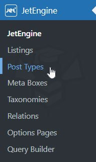 JetEngine Post Type Menü