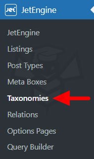 JetEngine Taxonomien