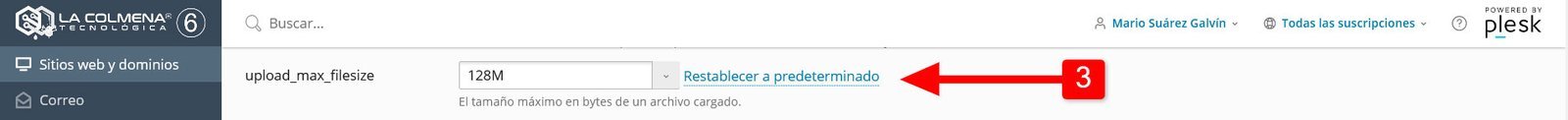 upload-max-filesize in Plesk